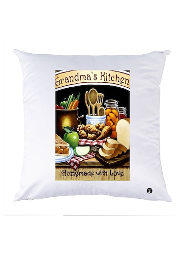 Printed Pillow polyester White 30x30cm