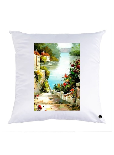 Printed Pillow Case polyester White 30x30cm