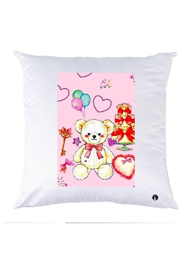 Printed Pillow Polyester White 30x30cm
