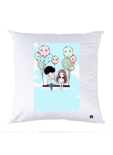 Printed Pillow Case polyester White 30x30cm