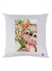 Decorative Printed Throw Pillow White/Brown/Green 30x30cm