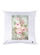 Floral Printed Throw Pillow Polyester White/Pink/Green