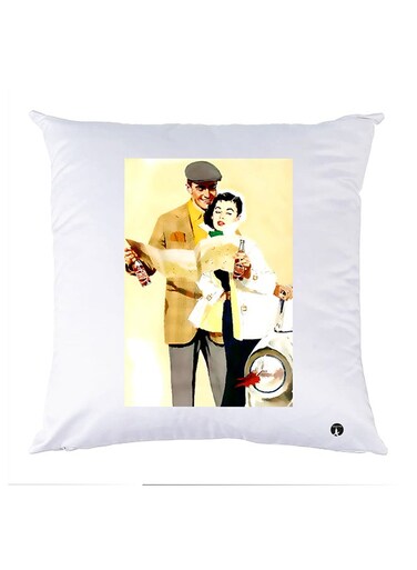 Printed Pillow polyester White 30x30cm