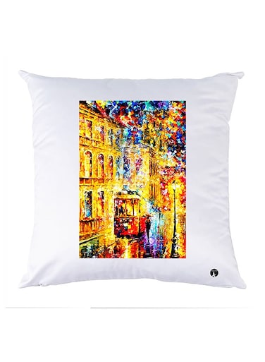 Printed Pillow Case polyester White 30x30cm