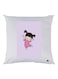 Girl Printed Throw Pillow White/Pink/Black 30x30cm