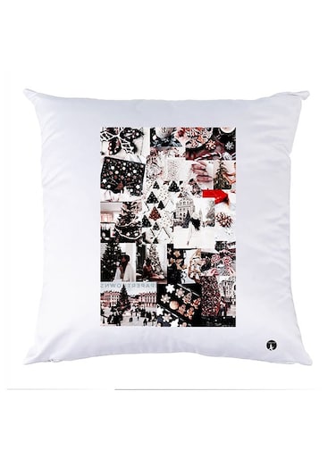 Printed Pillow Polyester White 30x30cm