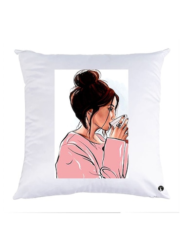 Printed Pillow polyester White 30x30cm
