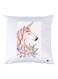 Unicorn Printed Throw Pillow White/Pink/Green 30x30cm