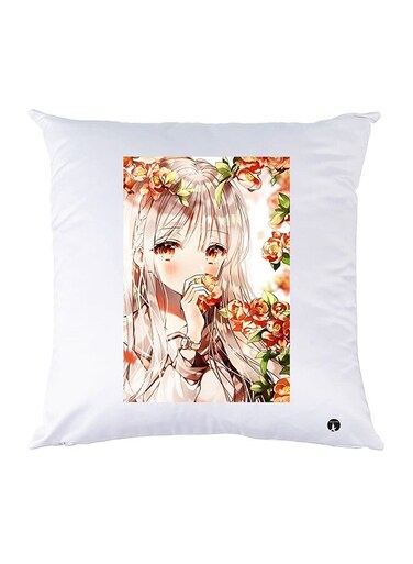 Printed Pillow Case Polyester White 30x30cm