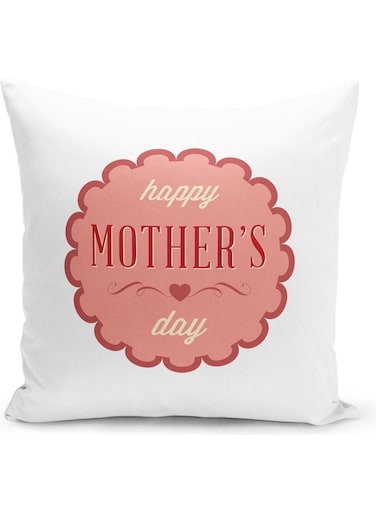 Happy Mother's Day Quotes Print Decorative Throw Pillow White/Pink