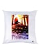Girl Printed Throw Pillow White/Brown/Blue 30x30cm