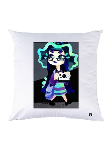 Printed Pillow Polyester White 30x30cm