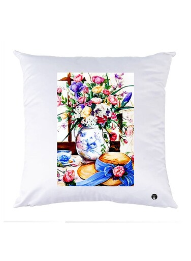 Printed Pillow Case polyester White 30x30cm