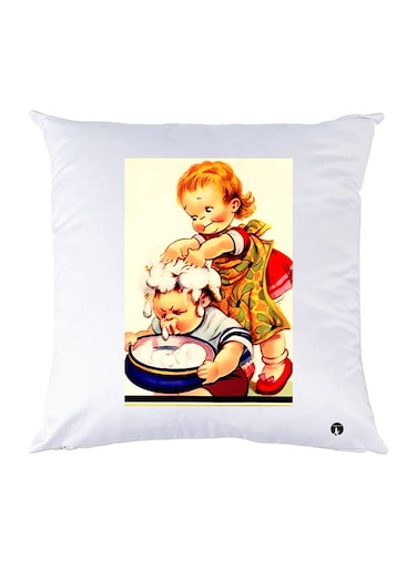 Printed Pillow Case Polyester White 30x30cm