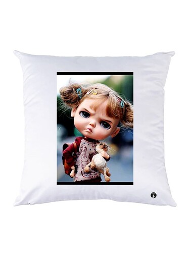 Printed Pillow Polyester White 30x30cm