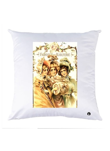 Printed Pillow polyester White 30x30cm