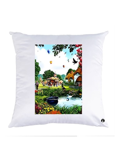 Printed Pillow Case polyester White 30x30cm
