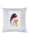 Girl Printed Throw Pillow White/Brown/Blue 30x30cm