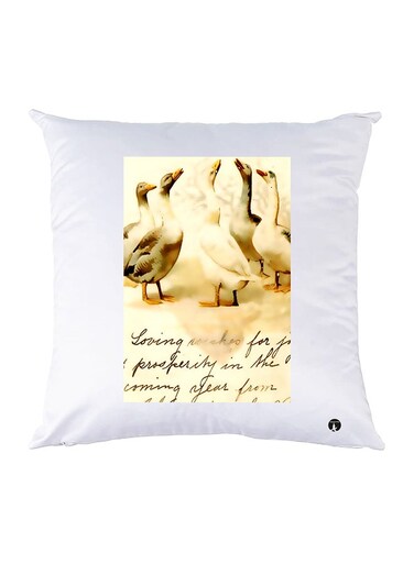 Printed Pillow Case polyester White 30x30cm