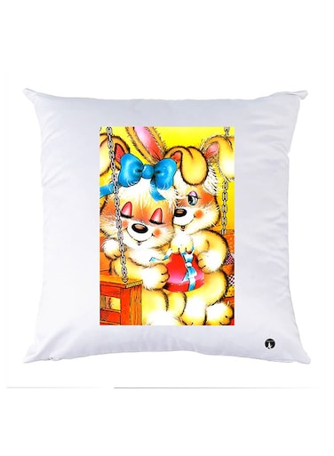Printed Pillow Case polyester White 30x30cm