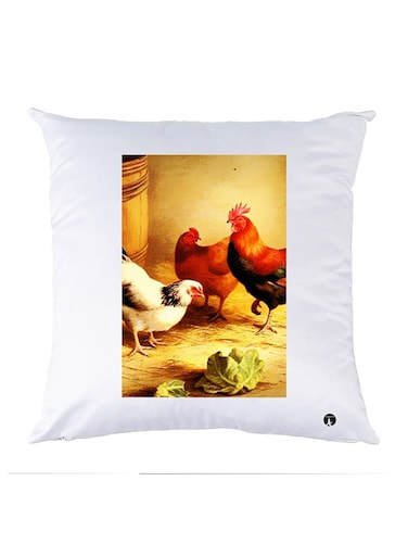 Printed Pillow Case polyester White 30x30cm
