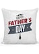 Happy Fathers Day Themed Sequin Decorative Throw Pillow White/Silver/Grey 40x40cm