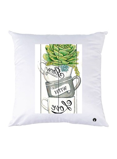 Printed Pillow Case Polyester White 30x30cm