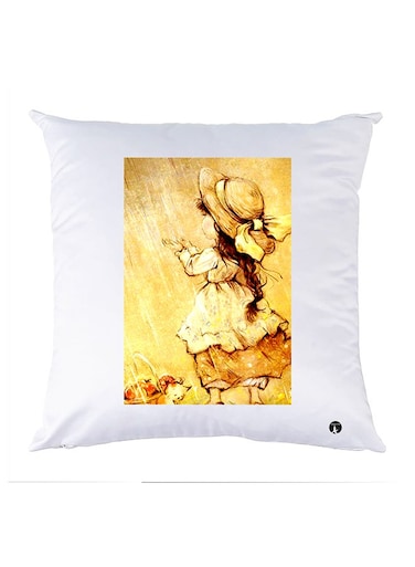 Printed Pillow Case polyester White 30x30cm