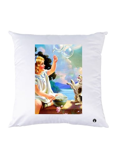 Printed Pillow Polyester White