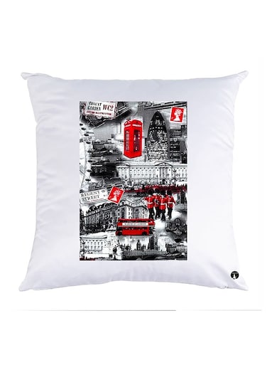 Printed Pillow Case polyester White 30x30cm