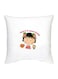 Chibi Maruko Chan Character Printed Decorative Pillow White/Beige/Black 16x16inch