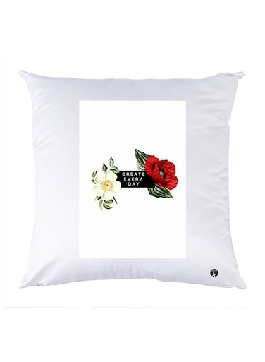 Printed Pillow Case polyester White 30x30cm