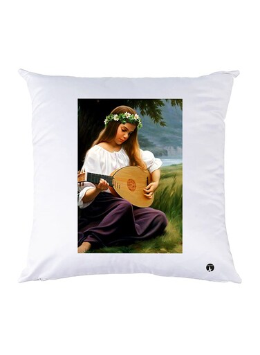 Printed Pillow Polyester White