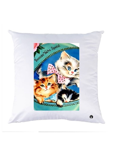 Printed Pillow polyester White 30x30cm