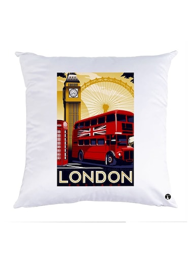 Printed Pillow Case polyester White 30x30cm
