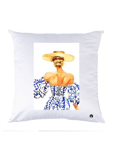 Printed Pillow Case polyester White 30x30cm