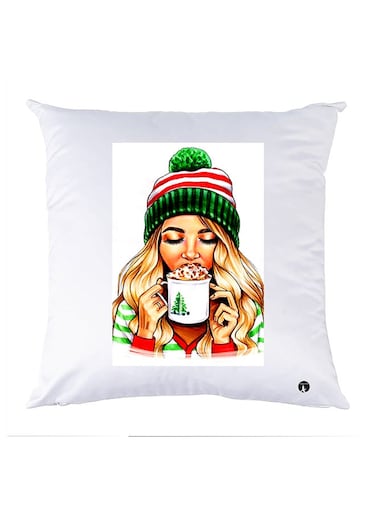 Printed Pillow Case polyester White 30x30cm