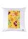Floral Printed Throw Pillow White/Yellow/Blue 30x30cm