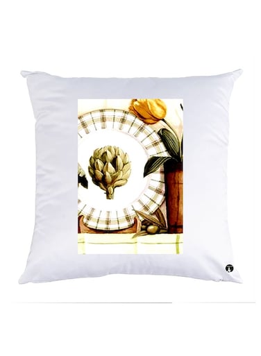 Printed Pillow Polyester White 30x30cm