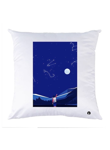 Printed Pillow Case polyester White 30x30cm