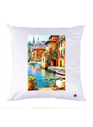 Printed Pillow polyester White 30x30cm