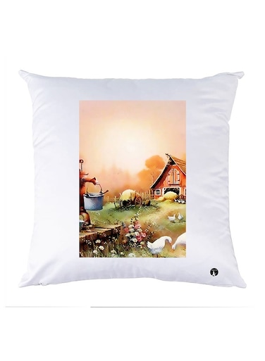 Printed Pillow polyester White 30x30cm