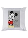 Mickey Mouse Printed Decorative Throw Pillow White/Grey/Black 30x30cm