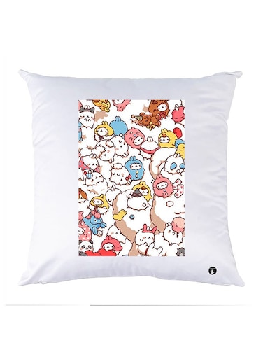 Printed Pillow Case Polyester White 30x30cm