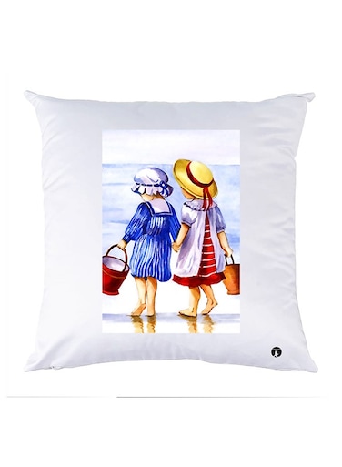 Printed Pillow Case polyester White 30x30cm