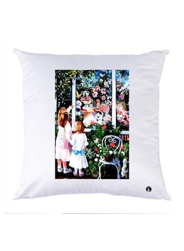 Printed Pillow Case polyester White 30x30cm