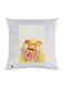 Cartoon Bunny With Flowers Printed Decorative Throw Pillow White/Yellow/Brown 30x30cm