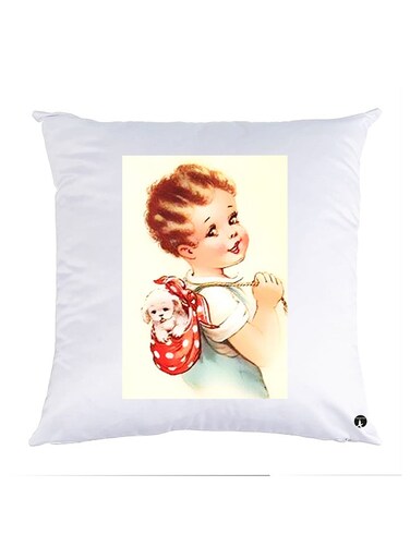 Printed Pillow polyester White 30x30cm
