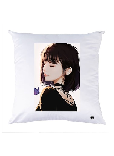Printed Pillow Case polyester White 30x30cm