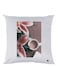 Flower With Cup Printed Throw Pillow White/Brown/Dark Green 30x30cm